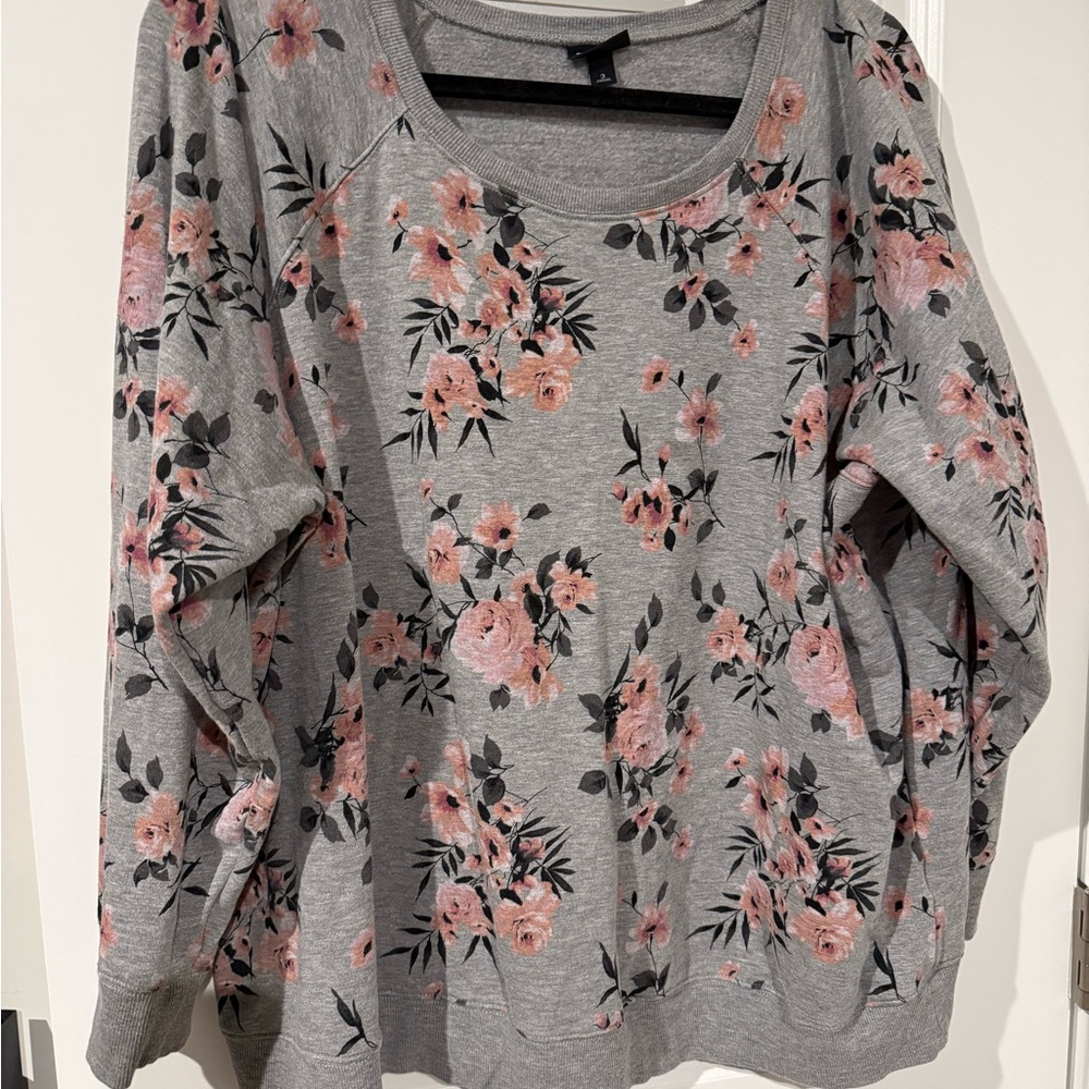 Torrid Gray Floral Sweater